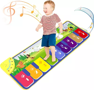 Kids Non-Slip Piano Mat Musical Keyboard Playmat Music Dance Mat Multifunction • £21.02