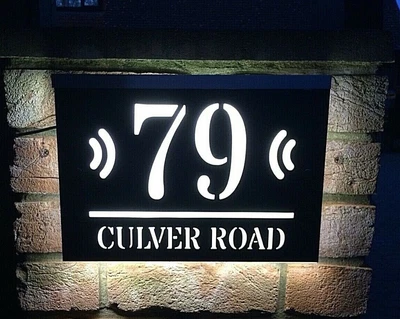 £100 • Buy Modern LED Illuminated Light Acrylic Outdoor House Sign