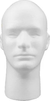 White Styrofoam Head Male Face Model Foam Mannequin Stand Form Man Display 12  • $19.99