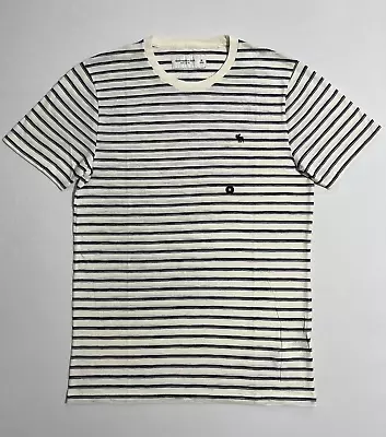 Abercrombie & Fitch Men's Striped Crew Neck A&F Logo T-Shirt Tee XS S M L XL XXL • $24.99