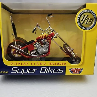 Vintage Motor Max Chopper Super Bikes Die Cast Motorcycle Red 1:28 Scale • $13.05