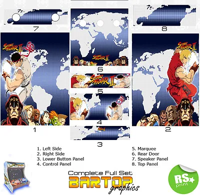 £49.01 • Buy Street Fighter 2 Full/Half Sets Arcade Artwork Arcade Graphics Stickers Allsizes