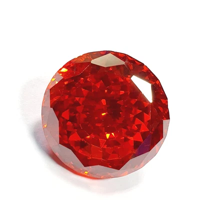 $19.99 • Buy Natural Red Zircon Certified 95 Ct Round Shape Faceted Loose Gemstone N325 V949