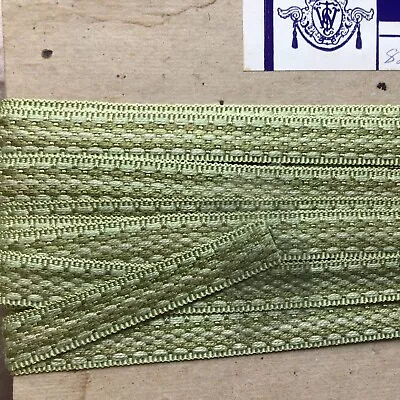 Sage Green Vintage 1960s Flat Braid Upholstery Home Decor Trim 11 Yards • $8.99