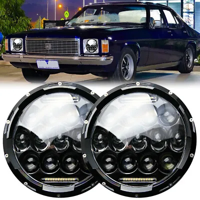 Pair 7  LED Headlights W DRL For Holden HJ HK HT HG HP HQ HX HZ Kingswood Monaro • $85.99