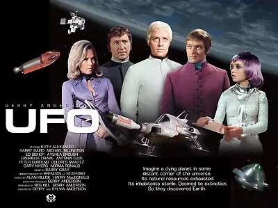 Gerry Anderson's Ufo Tv Series Quad Poster Print 30x40  Ed Bishop Dolores Mantez • £24.99