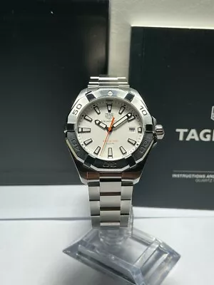 Tag Heuer Aquaracer 41mm White Dial Ref Wdb1111 Quartz Men Watch • $688