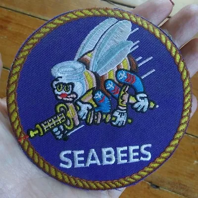 Scarce USN Vintage US Navy SEABEES Military Collectors Patch Rank On ARM • $18.39