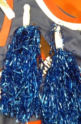 Tinsel Glitter Cheerleader  Blue Pom Poms Props Fancydress Costume Accessorie • £2.99