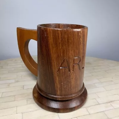 Wooden Beer Stein Aruba Souvenir Decorative Monkey Pod Wood Mug Vintage • $3.50