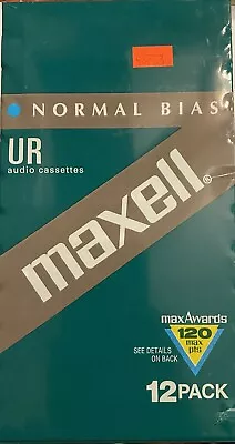 Maxell Audio Cassettes 12 Pack UR 90 Normal Bias NIP FREE Shipping • $24.88
