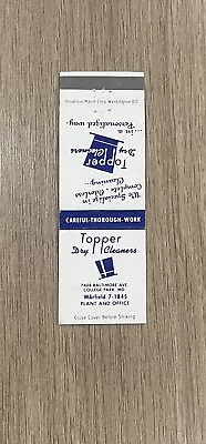 Topper Dry Cleaners College Park Maryland Vintage Matchbook Cover • $3.25