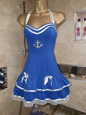 Sailor Ann Summers Costume 10 Party Nautical Blue Bow Tutu • £25