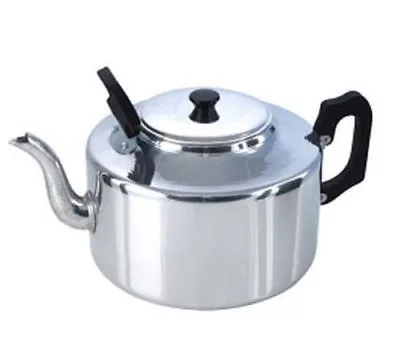 Tea Pot 8 Pint 4.5 Liter Metal Traditional Catering Silver Black Handle Kitchen  • £24.99