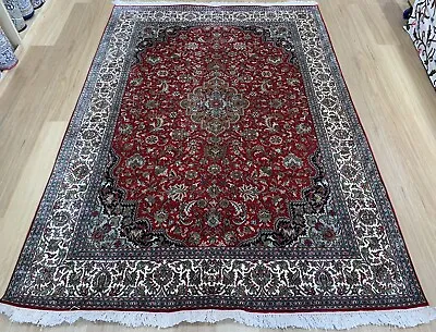 Persian Kashmir Hand Knotted Silk Rug Carpet Floor  Oriental Decor RRP $15000 • $6990