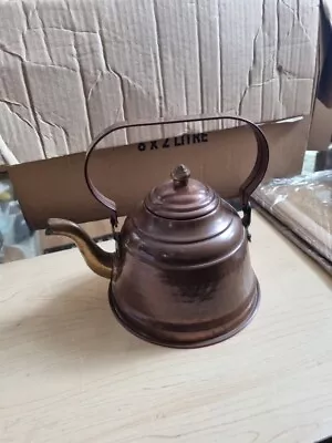 Vintage Small Copper Metal Tea Pot/Kettle Vintage 1950s? 7” High • £10