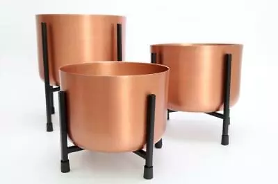 £32.95 • Buy Large Copper Metal Aluminium House Plant Flower Pot Display Stand Planter Holder