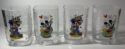 Vintage 2000 McDonalds Cups Walt Disney World Mickey Mouse Glasses Set Of 4 • $20