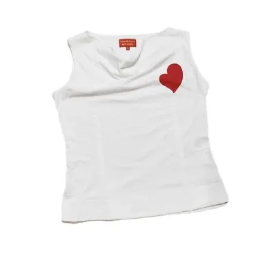 Vintage Vivienne Westwood Heart White Cowl Neck Tank Top Shirt Corset Italy M • $150