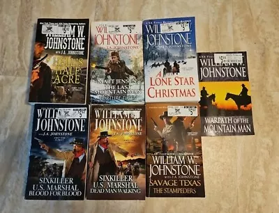 William W. Johnstone J. A. Lot Of 7 Westerns Action Paperbacks Mountain Man  • $25