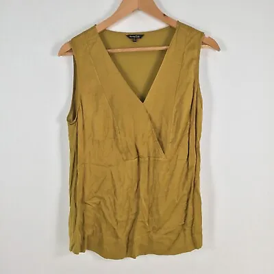 $19.95 • Buy Massimo Dutti Womens Tank Top Size M Pear Yellow Sleeveless Vneck Solid 025806