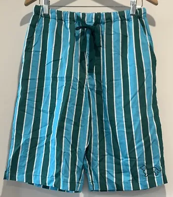 Peter Alexander Mens Sleep Shorts PJ Blue Green Striped BNWTS RRP $69.95 Size S • $30