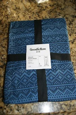NWT New MENS Goodfellow & Co Flannel Pajama Pants. Blue Print Size L Large • $12.99