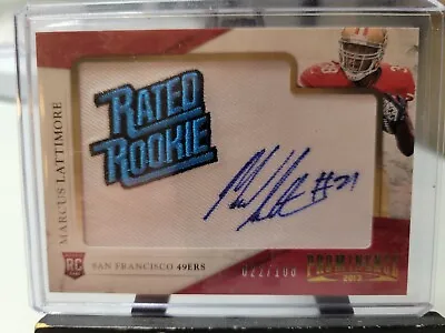 Marcus Lattimore Rated Rookie Patch Auto 22/108 2013 Panini Prominence Football • $12
