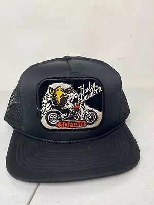 Vintage Harley-Davidson Mesh Trucker Hat Softail Motorcycle Patch - Snapback Cap • $59.48