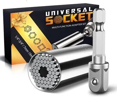 Universal Socket Wrench Magical Grip Alligator Multi Tool W/ Drill Adapter • $9.99