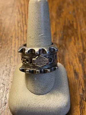 Vintage Harley Davidson MOD .925 Sterling/10k Men’s Ring Sz 10.75 Bar & Shield • $249.99