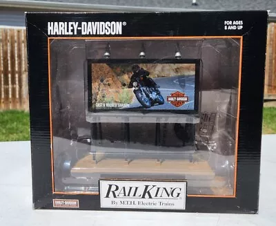 RAIL KING 30-90128 Lighted Billboard Harley-Davidson O-Scale MTH Electric Trains • $89.95