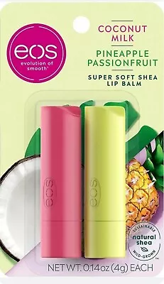 Eos-2 Pack Lip Balm Vanilla Twist & Pepper MintCoconut Milk & Pineaple Passion  • $9.50