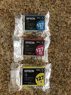 Eason 127 Original Ink Cartridges Cyan Magenta Yellow  Factory Sealed • $15