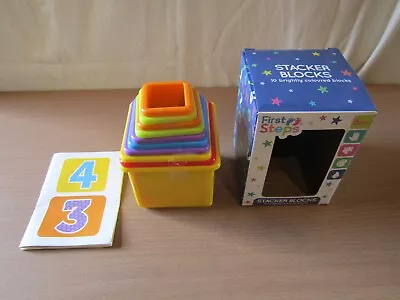 New First Steps 10 Stacking Blocks For Age 6 Months+. • £7.95