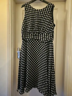 Wallis Black Polka Dot Dress Size 20. Worn Once • £14.99