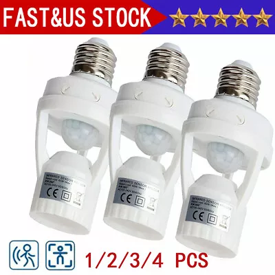 Infrared PIR Motion Sensor E27 LED Light Lamp Bulb Holder Socket Switch 110/220V • $7.66