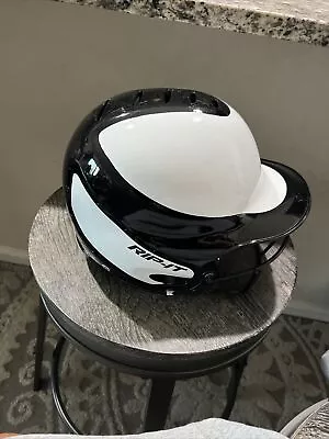 RIP-IT WLBH S/M 6-6 1/2 Batting Helmet W/ Cage SOFTBALL WHITE & BLACK • $10