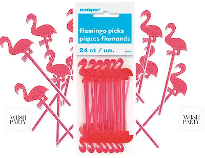 £2.89 • Buy 24 Flamingo Picks Summer Hawaiian Luau Party Cocktail Drinks Stirrers Sticks