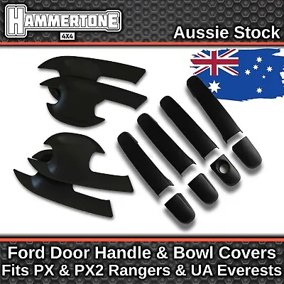BLACK DOOR HANDLE PROTECTOR KIT - Accessories For Ford Ranger & Everest 2011-18 • $39.99