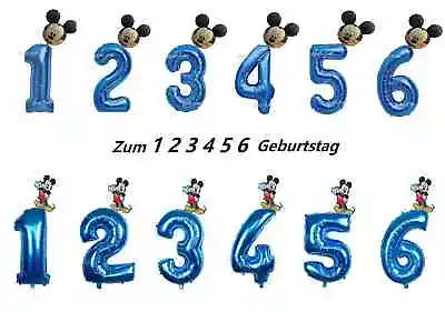 Mickey Mouse Mouse Film Balloons + Number To 1-6 Boys Kids Birthday Party • £3.06