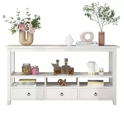 Entry Console Table With Drawers Bottom Open Shelf Solid Wood Sofa For Entryway • $135.99