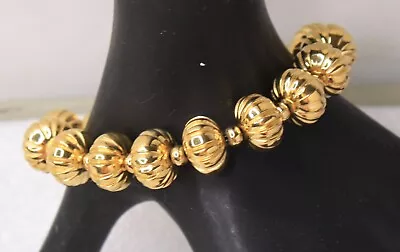 Vintage MONET Signed Gold Tone Ornate Bracelet 7.5  • $22.99