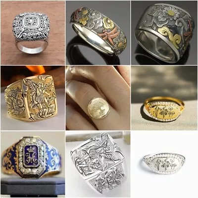 Retro Women 925 Silver Ring Turkish Handmade Flower Ring Wedding Jewelry Sz 6-12 • $2.31