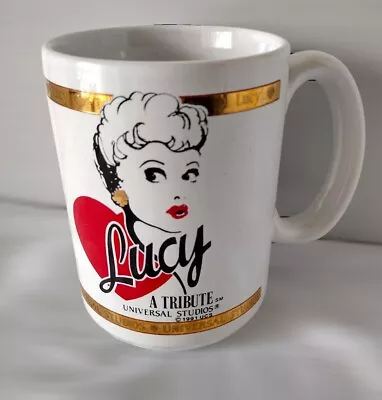 I Love Lucy Universal Studios 1991 Tribute Coffee Mug Embossed 4.5  Vintage Cup • $35