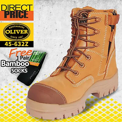 Oliver Work Boots 45632z Zip Side Non-Metal Composite Toe Cap Safety Lace-Up • $173.95