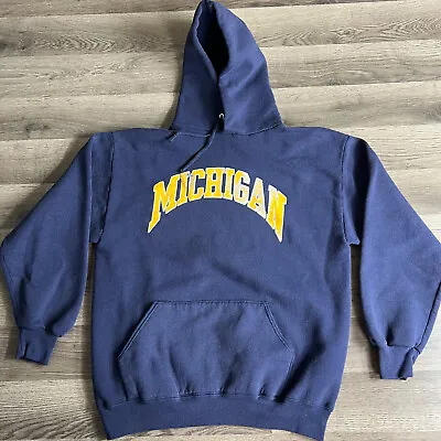 VTG University Of Michigan Hoodie Mens Large Artex 1980s Sweatshirt Spellout USA • $49.95