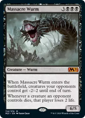 Massacre Wurm Core Set 2021 / M21 PLD Black Mythic Rare MAGIC MTG CARD ABUGames • $3.79