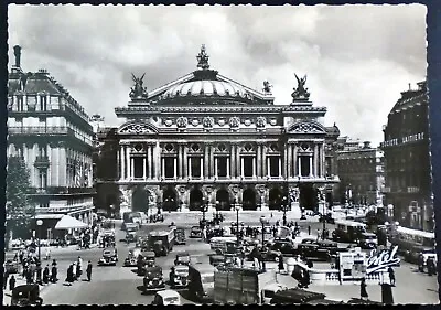 RPPC Place De L’Opera (Paris Opera) Square Vintage Autos Paris France • $1