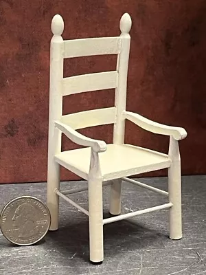 Dollhouse Miniature Vintage Chair White 1:12 One Inch Scale D188 Dollys Gallery • $14.99